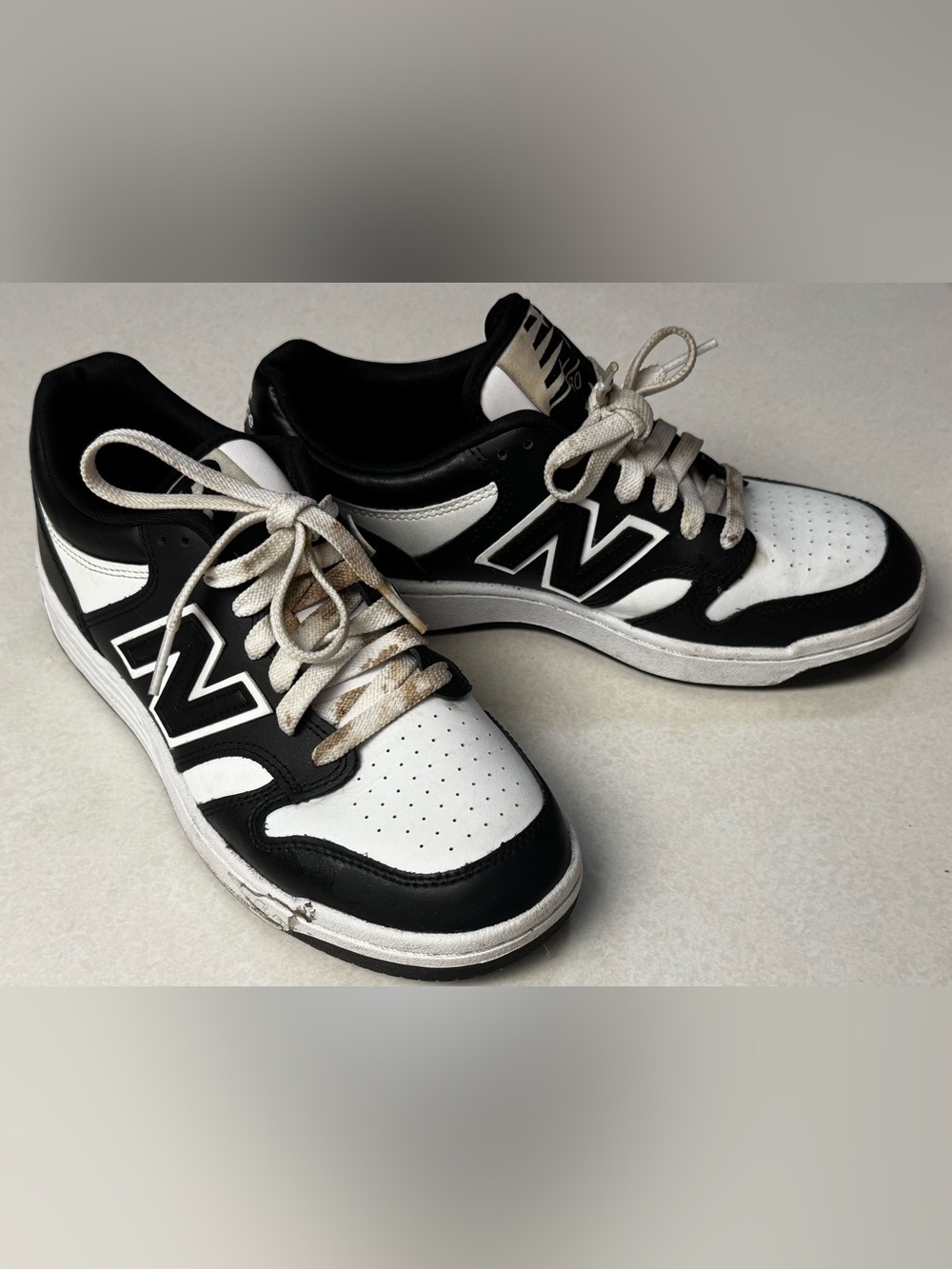 New Balance 480 Black White Boys 6.5Y GSB480BW Sneakers Shoes